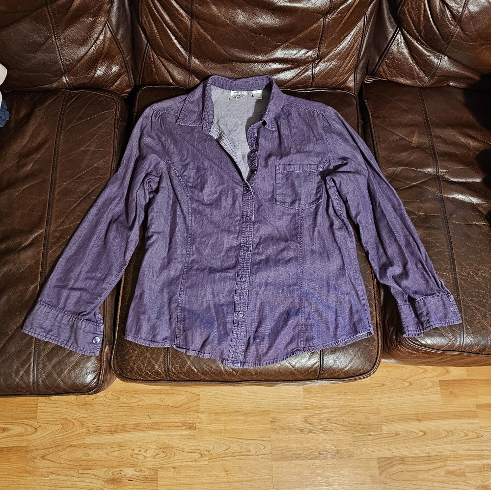 Women-s Purple Button-Up Shirt